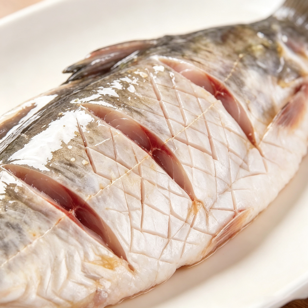 Frozen Scored Whole Carp